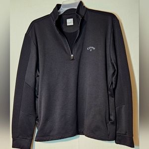 Callaway Golf Half Zip Sweater Men's Size Large Solid Black No Rips or Tears.